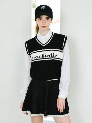 LOGO EMBROIDERY VEST color block BLACK - MONBIRDIE GOLF - BALAAN 1