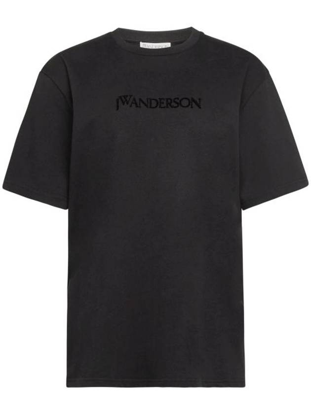 Embroidered Logo Short Sleeve T-Shirt Black - JW ANDERSON - BALAAN 1