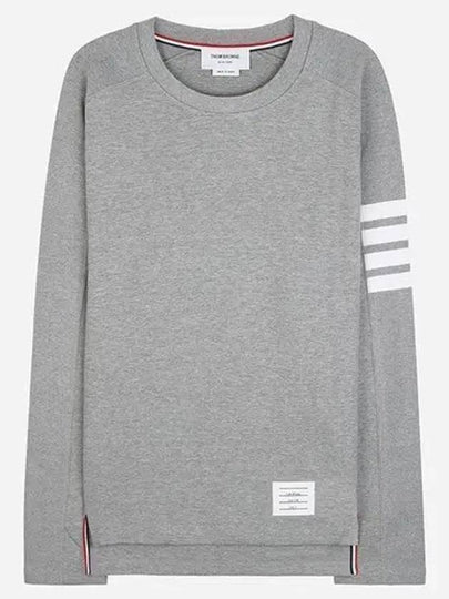 4-Bar Striped Cotton Long Sleeve T-Shirt Light Grey - THOM BROWNE - BALAAN 2