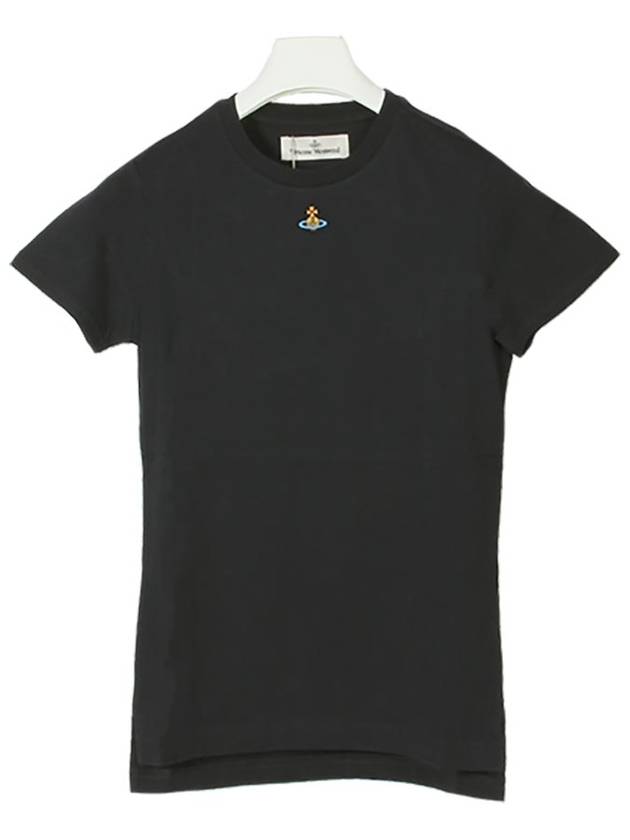 Embroided ORB Peru Short Sleeve T-Shirt Black - VIVIENNE WESTWOOD - BALAAN 2