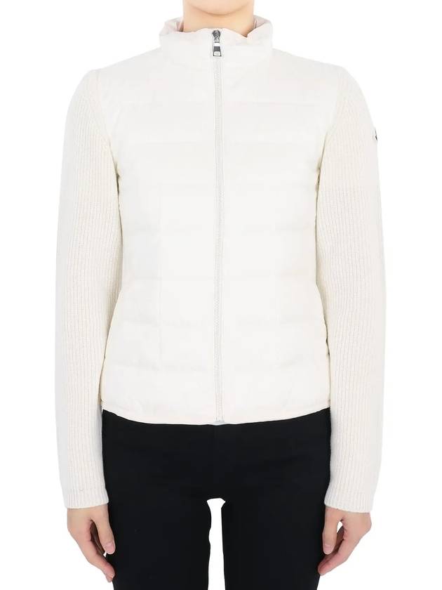 Kids Waffen Patch Knit Mix Jacket Ivory 9B00006 M1241 035 12 14A Adults can wear - MONCLER - BALAAN 3