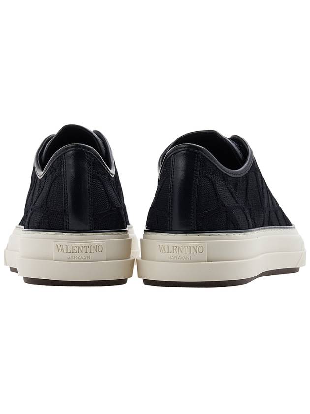 Toile Iconographe Low Top Sneakers Black - VALENTINO - BALAAN 5