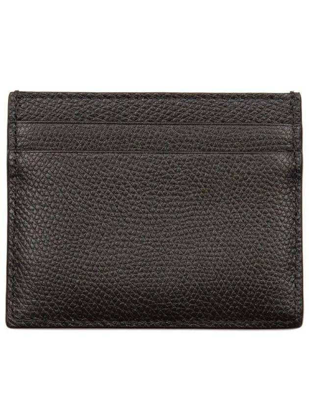 V Logo Leather Card Wallet Black - VALENTINO - BALAAN 4