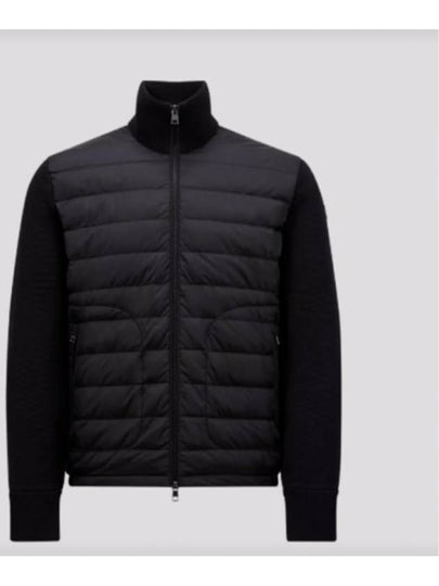 Padded Wool Cardigan Black - MONCLER - BALAAN 2