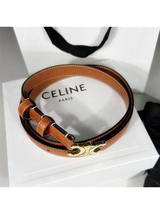 Teen Triomphe Calfskin Belt Tan - CELINE - BALAAN 4