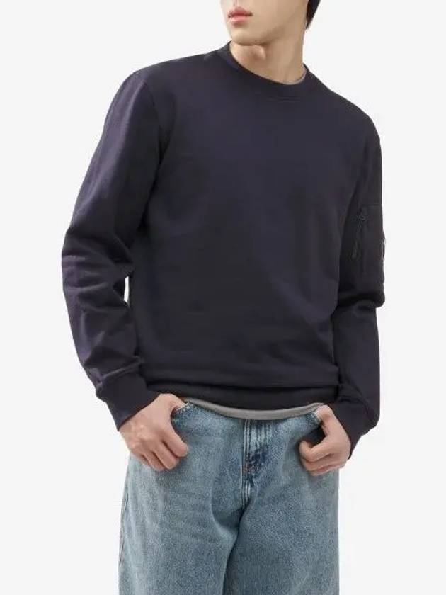 Diagonal Raised Fleece Sweatshirt Navy - CP COMPANY - BALAAN 2