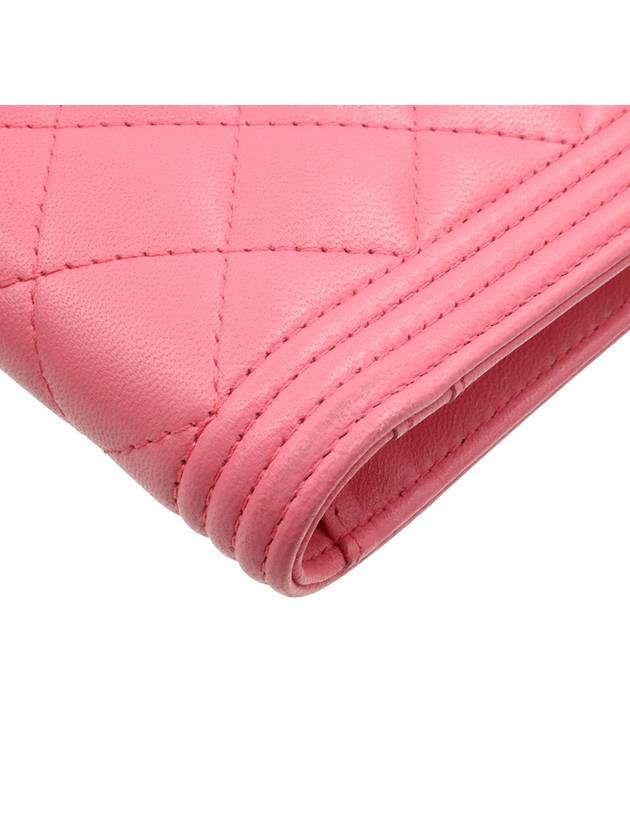 Pink Lambskin Boy Long Flap Wallet 22nd - CHANEL - BALAAN 8