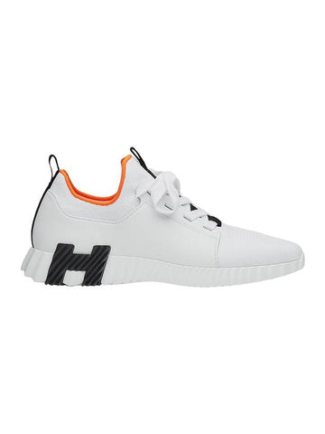 Depart Knit Calfskin Low Sneakers Blanc - HERMES - BALAAN 1