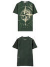 19FW 711523383 V0057 Graphic Logo Round Short Sleeve T-Shirt Green Men's T-Shirt TJ - STONE ISLAND - BALAAN 5