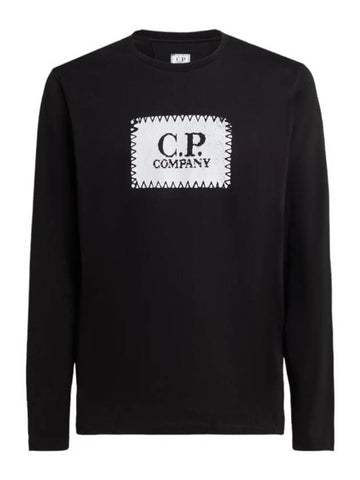 30/1 Jersey Logo Long Sleeve T-Shirt Black - CP COMPANY - BALAAN 1