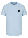 Logo Patch Short Sleeve T-Shirt Sky Blue - STONE ISLAND - BALAAN 1