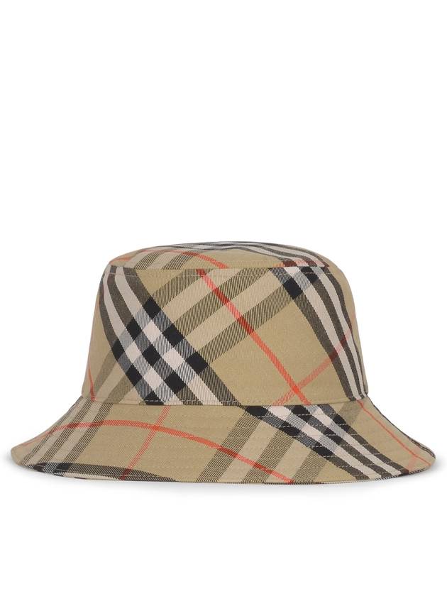 Check Cotton Blend Bucket Hat Beige - BURBERRY - BALAAN 2