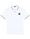 Stretch Cotton Pique Short Sleeve Polo Shirt White - STONE ISLAND - BALAAN 2