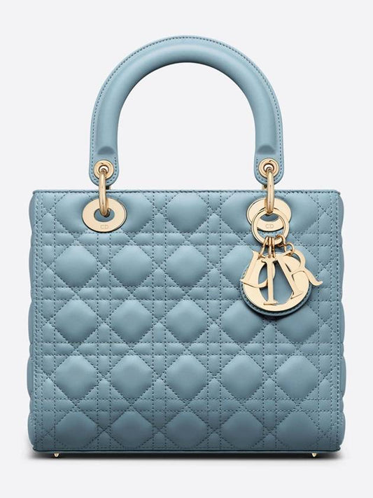 Lady Cannage Lambskin Medium Tote Bag Horizon Blue - DIOR - BALAAN 2