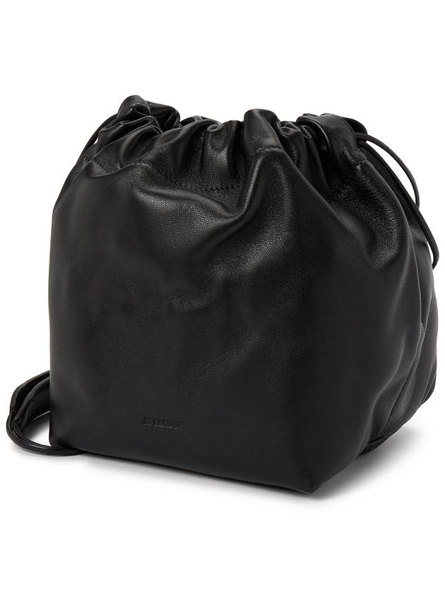 Drawstring Nappa Bucket Bag Black - JIL SANDER - BALAAN 3