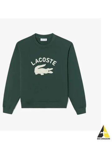 Women s CP Chouli Crew Neck Sweatshirt Deep Green - LACOSTE - BALAAN 1