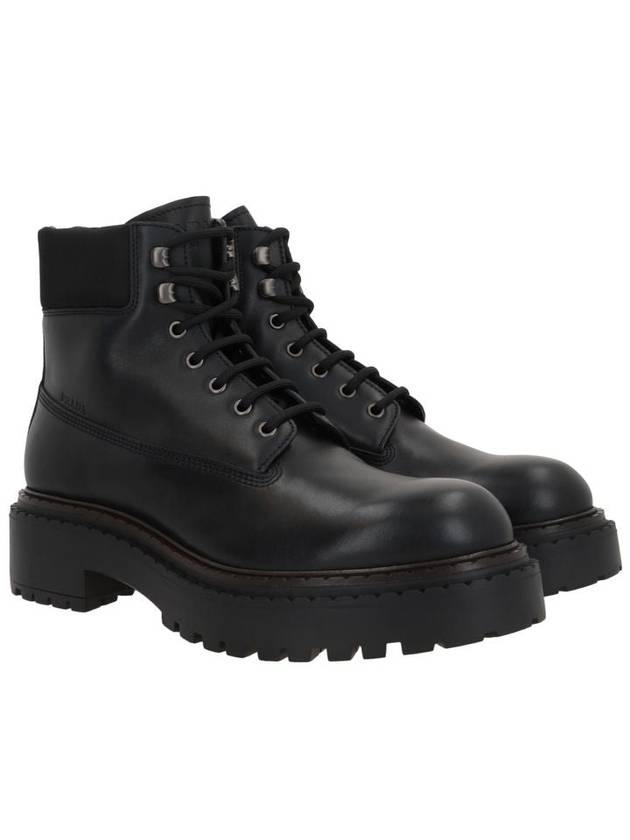 Leather Re Nylon Walker Boots Black - PRADA - BALAAN 4