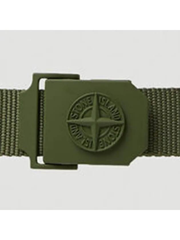 Compass Patch Logo Buckle Belt Khaki - STONE ISLAND - BALAAN 1