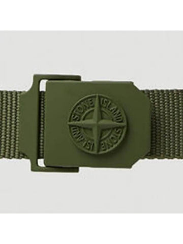 Compass Patch Logo Buckle Belt Khaki - STONE ISLAND - BALAAN 1