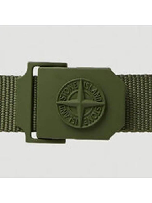 Compass Logo Buckle Belt Olive Green - STONE ISLAND - BALAAN 2