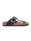 paper big buckle nubuck leather flip flop black - BIRKENSTOCK - BALAAN 1