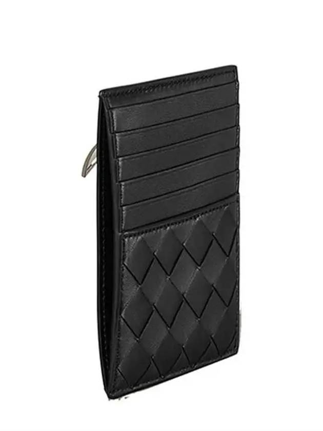 Intrecciato Woven Card Wallet Black - BOTTEGA VENETA - BALAAN 2