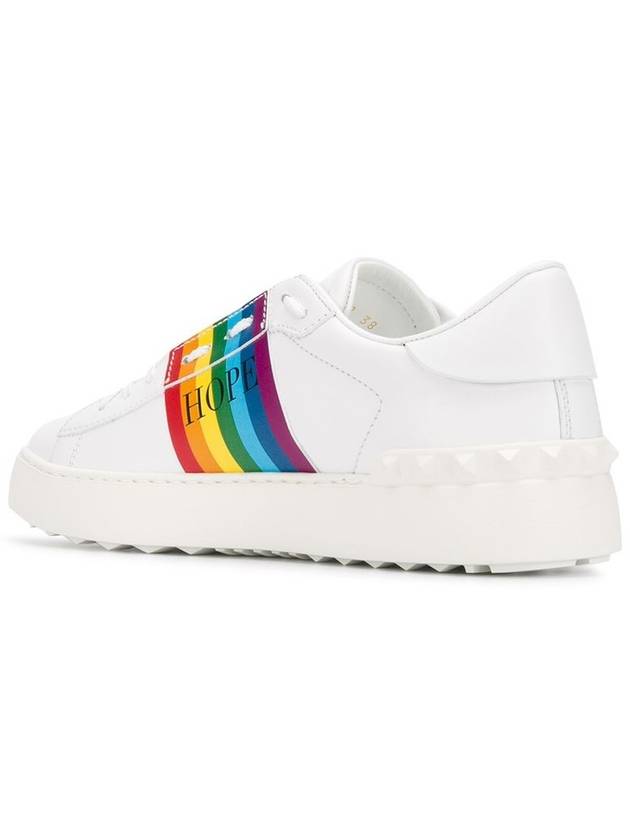 Women's Rainbow Color Open Low Top Sneakers White - VALENTINO - BALAAN 5