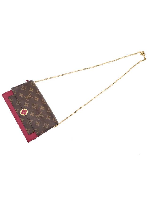 Women s Louis Vuitton M67404 Fuchsia Monogram Leather Flor Chain Wallet Crossbag gt cross bag Gangbuk used luxury goods - LOUIS VUITTON - BALAAN 8