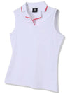 Ribbed collar color matching sleeveless WHITE - 20THHOLE - BALAAN 1