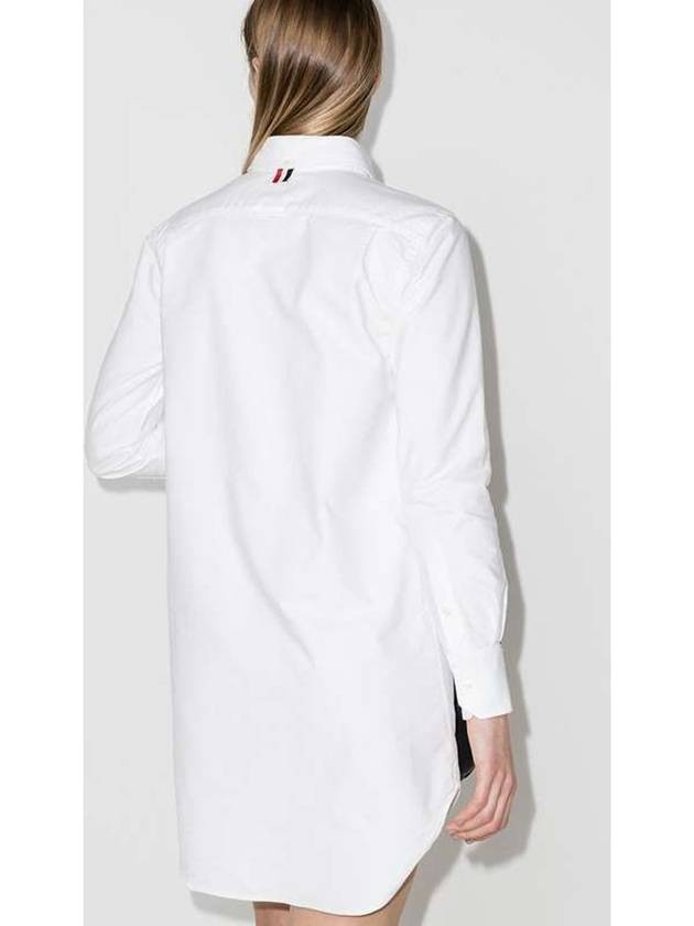 Women's Hidden Oxford Shirt Long Dress White - THOM BROWNE - BALAAN 5