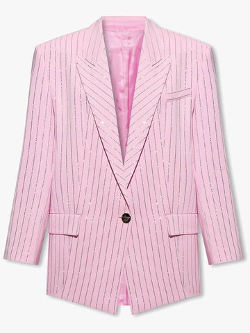 The Attico ‘Glen’ Blazer With Crystals, Women's, Pink - THE ATTICO - BALAAN 1