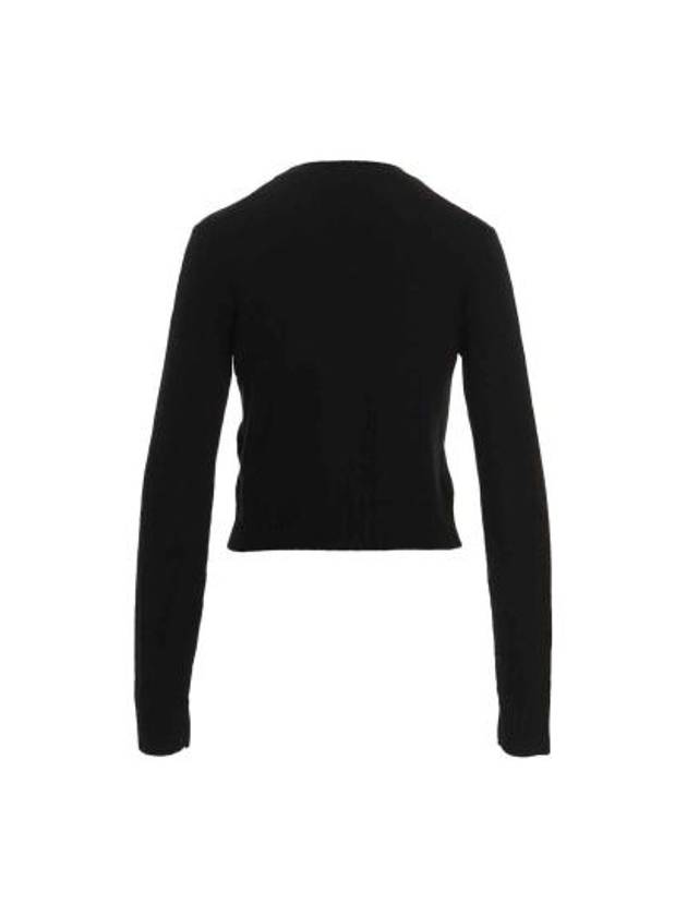 Crew Neck Crop Knit Top Black - JIL SANDER - BALAAN 3