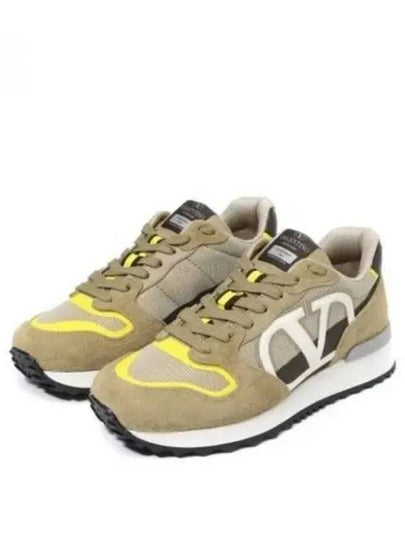 V Logo Low Top Sneakers Yellow - VALENTINO - BALAAN 2