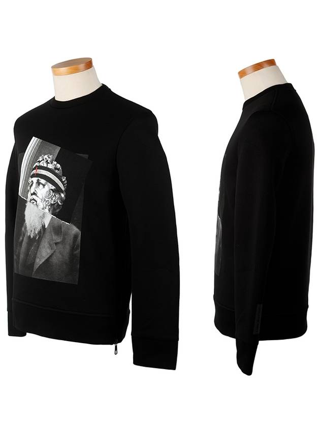 Men's Poseidon Print Sweatshirt Black - NEIL BARRETT - BALAAN 3