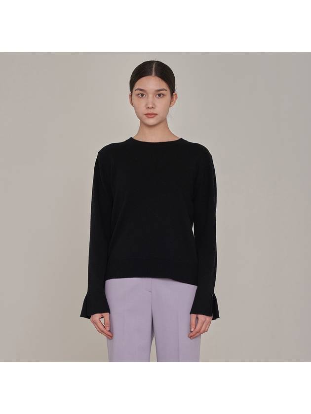 Round neck wool cash knitBlack - SUBSET - BALAAN 1