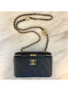 Cross New Season Vanity Bag Caviar Length Adjustable Gold Black - CHANEL - BALAAN 1