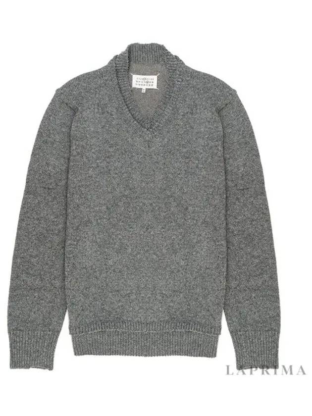 Men's 4 Stitch Elbow Patch Knit Top Grey - MAISON MARGIELA - BALAAN 5