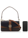 Greenwich Medium Logo Shoulder Bag Brown - MICHAEL KORS - BALAAN 7