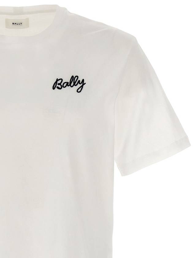 Embroidered Logo Short Sleeve T-Shirt White - BALLY - BALAAN 4