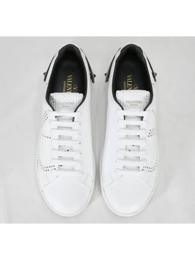 Men's Backnet V Logo Low Top Sneakers White Black - VALENTINO - BALAAN 4