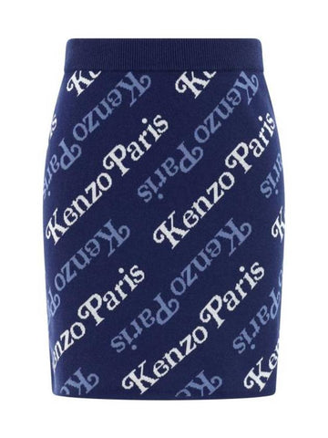 Short Skirt FE52JU4573CB 77 MIDNIGHT BLUE - KENZO - BALAAN 1