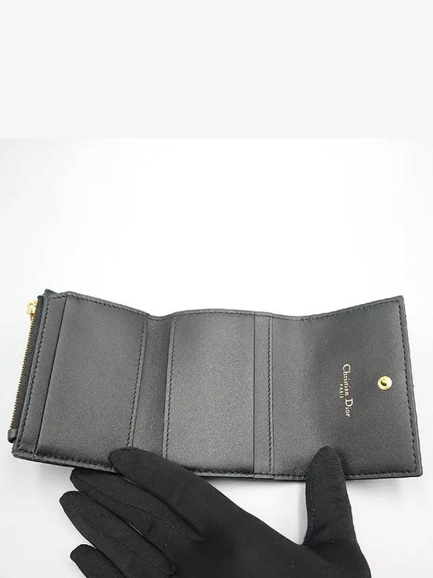 S5175UWHC M900 Black Leather Caro Hibiscus Wallet - DIOR - BALAAN 5