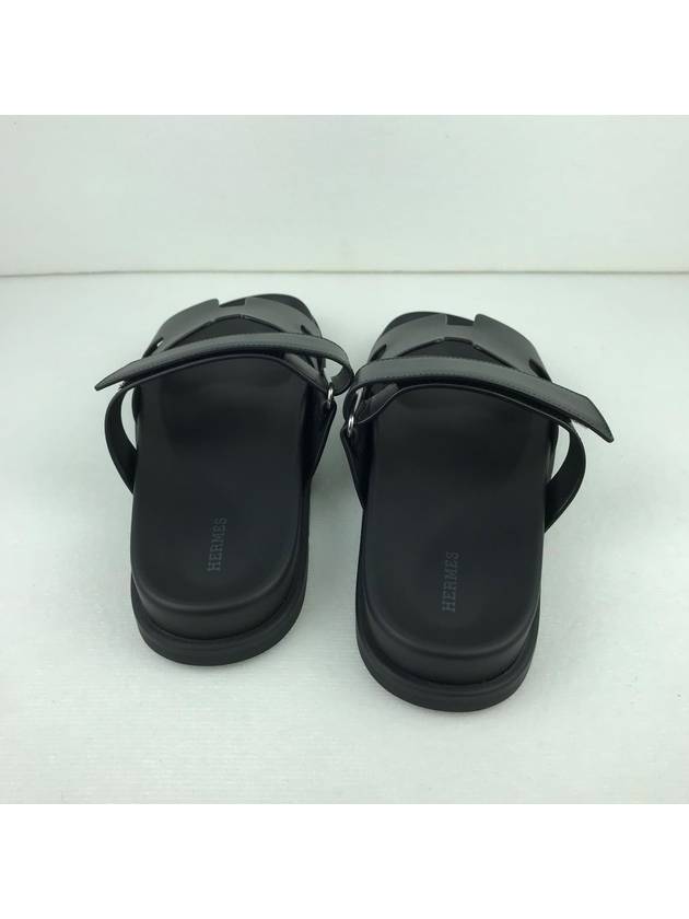 Chypre Leather Sandals Black - HERMES - BALAAN 5