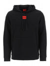 Center Logo Patch Hoodie Black - HUGO BOSS - BALAAN 1