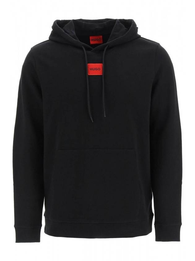 Center Logo Patch Hoodie Black - HUGO BOSS - BALAAN 1