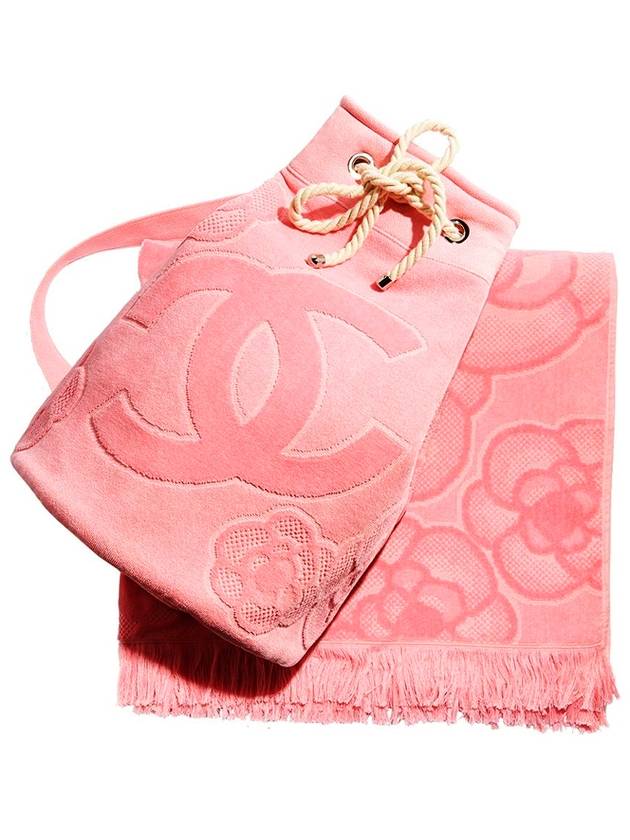 Backpack Nylon Beach Towel Peach Coral Large - CHANEL - BALAAN 1