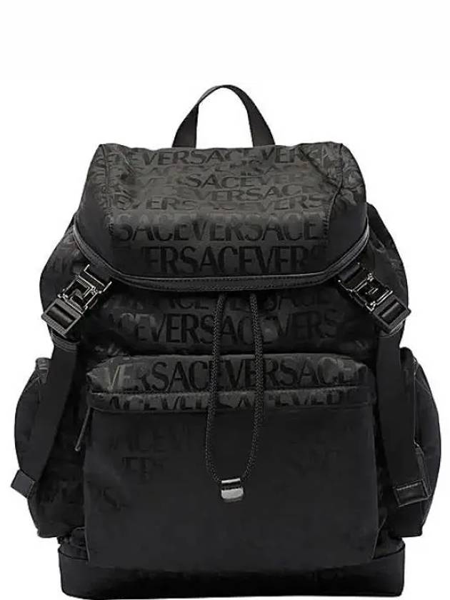 All Over Logo Print Nylon Backpack Black - VERSACE - BALAAN 2