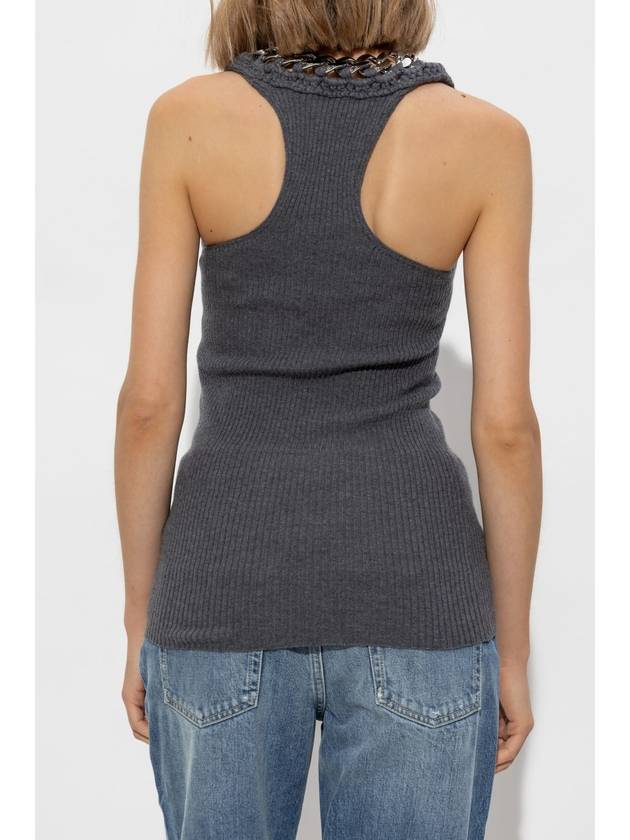 Stella McCartney Top With Decorative Chain, Women's, Grey - STELLA MCCARTNEY - BALAAN 4