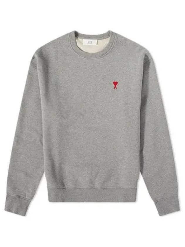 Small Heart Logo Sweatshirt Grey - AMI - BALAAN 2