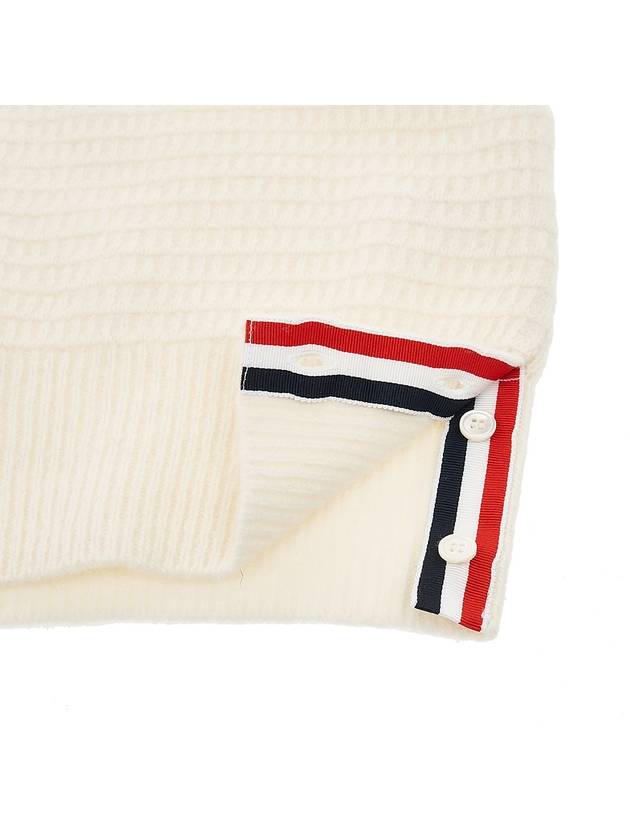 Women's 4 Bar Stripe Cashmere Pullover Knit Top White - THOM BROWNE - BALAAN 9